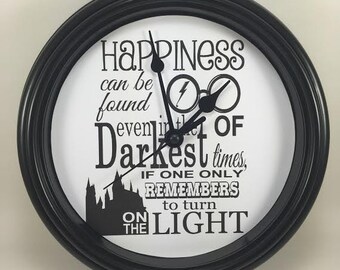 HARRY POTTER "Happiness Can Be Found" Wall Clock Novelty Potterhead Gift