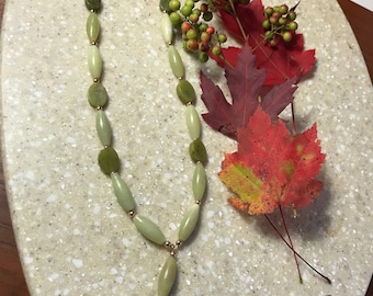 Jade and Gold-Filled Pendant Necklace