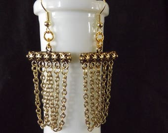 Gold Chain Chandelier Earrings