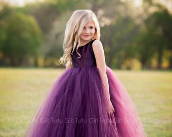 Purple Flower Girl Dress Plum Tutu Dress Eggplant Tulle Dress Flower Girl Wedding - All Colors, All Sizes!