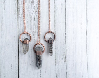Raw quartz crystal necklace | Double terminated rock crystal necklace | Raw crystal necklace | Rough quartz crystal pendant | Raw crystal