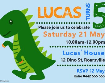 Printable invitation | Dinosaur | Party | Kids birthday