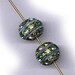 vintage RARE RHINESTONE BEADS olivene peridot emerald green three colors in each 10mm old patina ox bead one pair two beads bridal finding