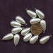Lot of (36) Pearl Drops Vintage Japan 20 mm x 10 mm Dangles Plastic Brass jc pearldrop MORE AVAILABLE