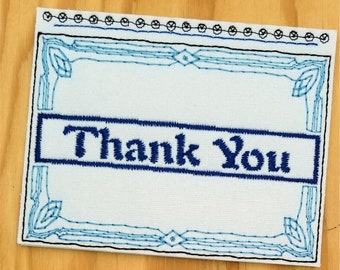 Embroidery Greeting Cards by DiElobi – Thank You Card #6