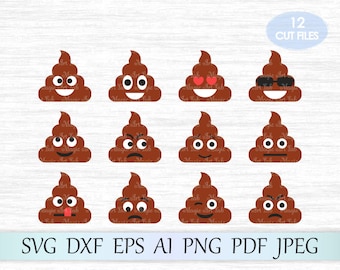 Poop emoji svg, Poop svg, Poop emoji clipart, Poop cut file, Poop clipart, Emoji poop svg, Cute poop cricut, Poops cut file, Poop vector