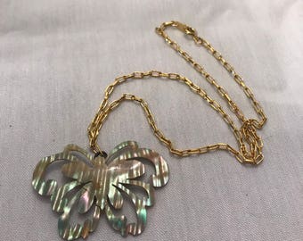 Hand carved butterfly necklace