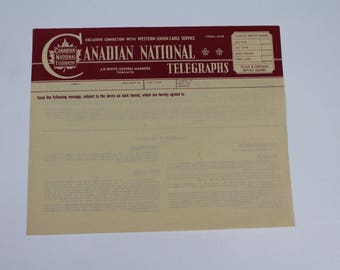 CANADIAN NATIONAL TELEGRAPHS original unused telegraph paper 1950s