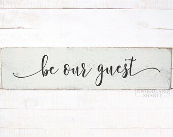 Be Our Guest Sign Wood | Be Our Guest Sign | Guest Room Sign | Guest Room Wall Decor | Guest Room Ideas | Be Our Guest Wall Sign