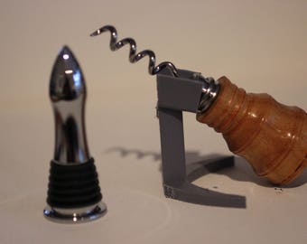 Argentine Osage Orange Bottle stopper w/ Corkscrew
