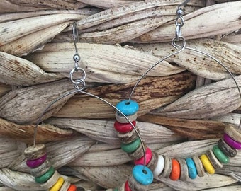 women's earrings, boho earrings, bohemian earrings, ring earring