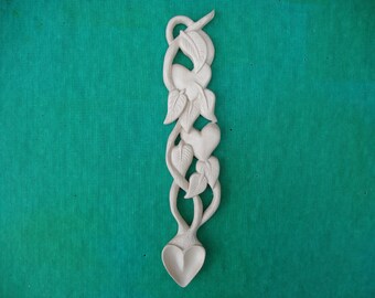Love Spoon with hearts and leaves