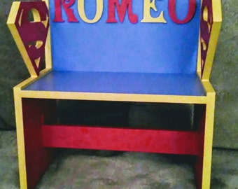 Superheros, children's bench chair