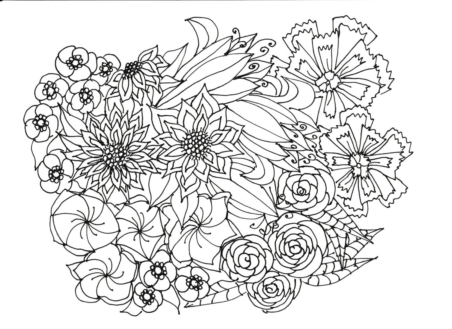 Download Adult Coloring Pages Flowers, Plants, Garden