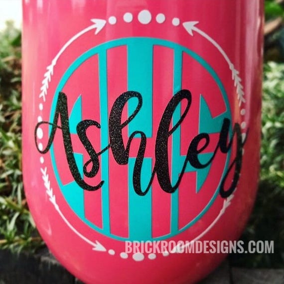 Vinyl Monogram Decal Yeti Monogram Decal Name Decal