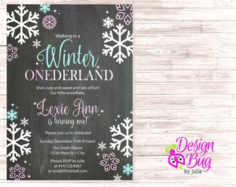 Winter Onederland Birthday Invite