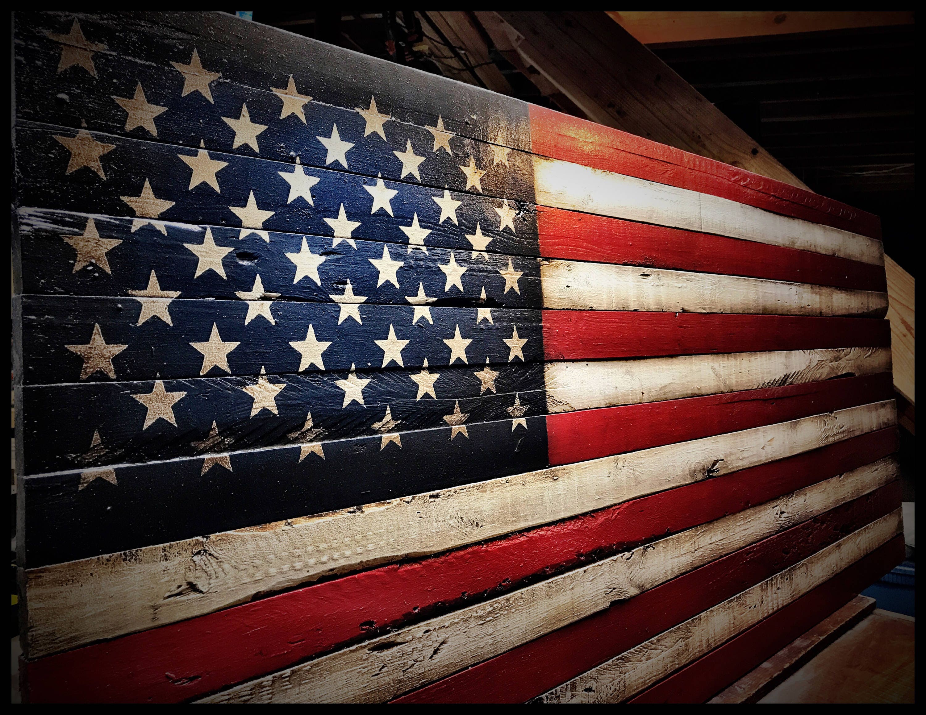 Rustic American Flag American Flag American Flag Sign