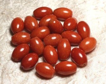 2PC - 16x12mm 4558550014726 Olives Orange Jade stone - beads