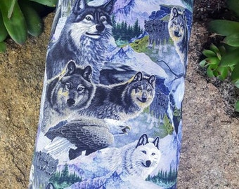 Wolf Plastic Bag Holder, Grocery Bag Dispenser, Shopping Bag Keeper, Wildlife Bag, Wolf Decor