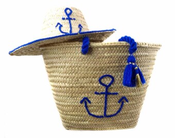 Navy hat and basket