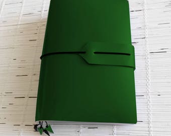 Vegan journal with bookmarks A5 B6 all size travelers notebook cover Fauxdori/Midori style for journaling and planning Green & custom colors