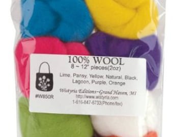 Wistyria Editions 100% Wool Roving - 12" - Classic - 8 pack