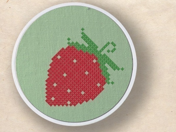 Items similar to Strawberry. Fruit Cross Stitch Pattern ...