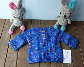 Hand Knit Baby Sweater 3-6M Ready to Ship