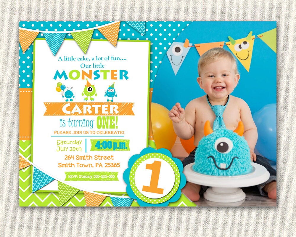 first birthday invitation boys monster 1st birthday boys boy birthday invitation