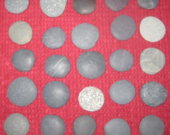 28 Round-ish Beach Stones, Guest Book Signing Stones, DIY Beach Wedding, Wishing Stones-Craft Supplies