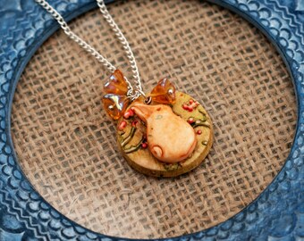 Rabbit Necklace, Bunny Pendant, Animal Necklace, Hare Necklace, Rabbit Jewelry