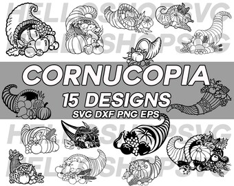 cornucopia svg, thanksgiving svg, thanks giving, clipart, vector, png, eps, dxf, line art, vector, cut files, silhouette
