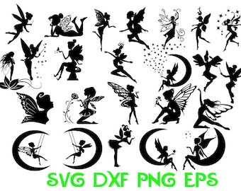 Fairies svg, fairy clipart, stencil svg, fairy svg, princess svg, svg files for cameo, princess clipart, fairy dxf, svg fairy, fairy sticker