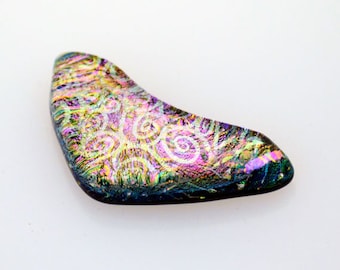 Dichroic Cabochon, Jewelry Cabochon, Mosaic Tile, Unique Cabochon, Bead Embroidery Cabochon, Decorative Tile, Handmade Cabochon