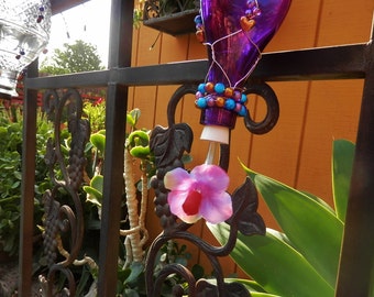 Pretty Purple Handcrafted Hummingbird Feeder
