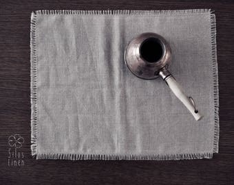 2 beige linen placemats/napkins
