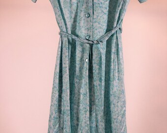 Vintage Button Up Short Sleeve Housewife Dress