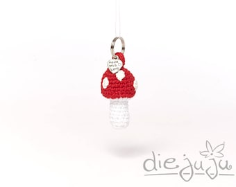 Key fob Mini Fly mushroom mushroom toadstool crochet crochet