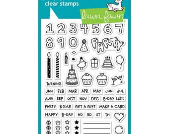 Lawn Fawn Clear Stamps - Plan On It- Birthdays