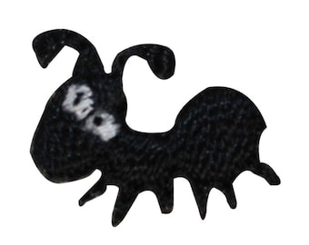 ID 0440 Lot of 3 Black Ant Patch Picnic Bug Tiny Embroidered Iron On Applique
