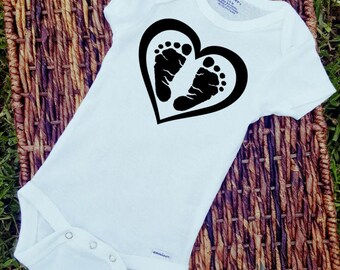Footprints/Onesie/Custom/Personalized/Gift