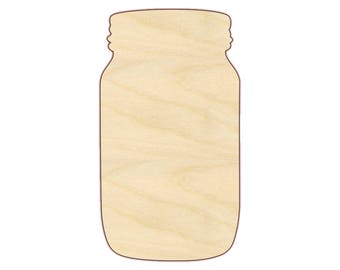 Mason Jar Shape - 170292 - Unfinished wood, various sizes