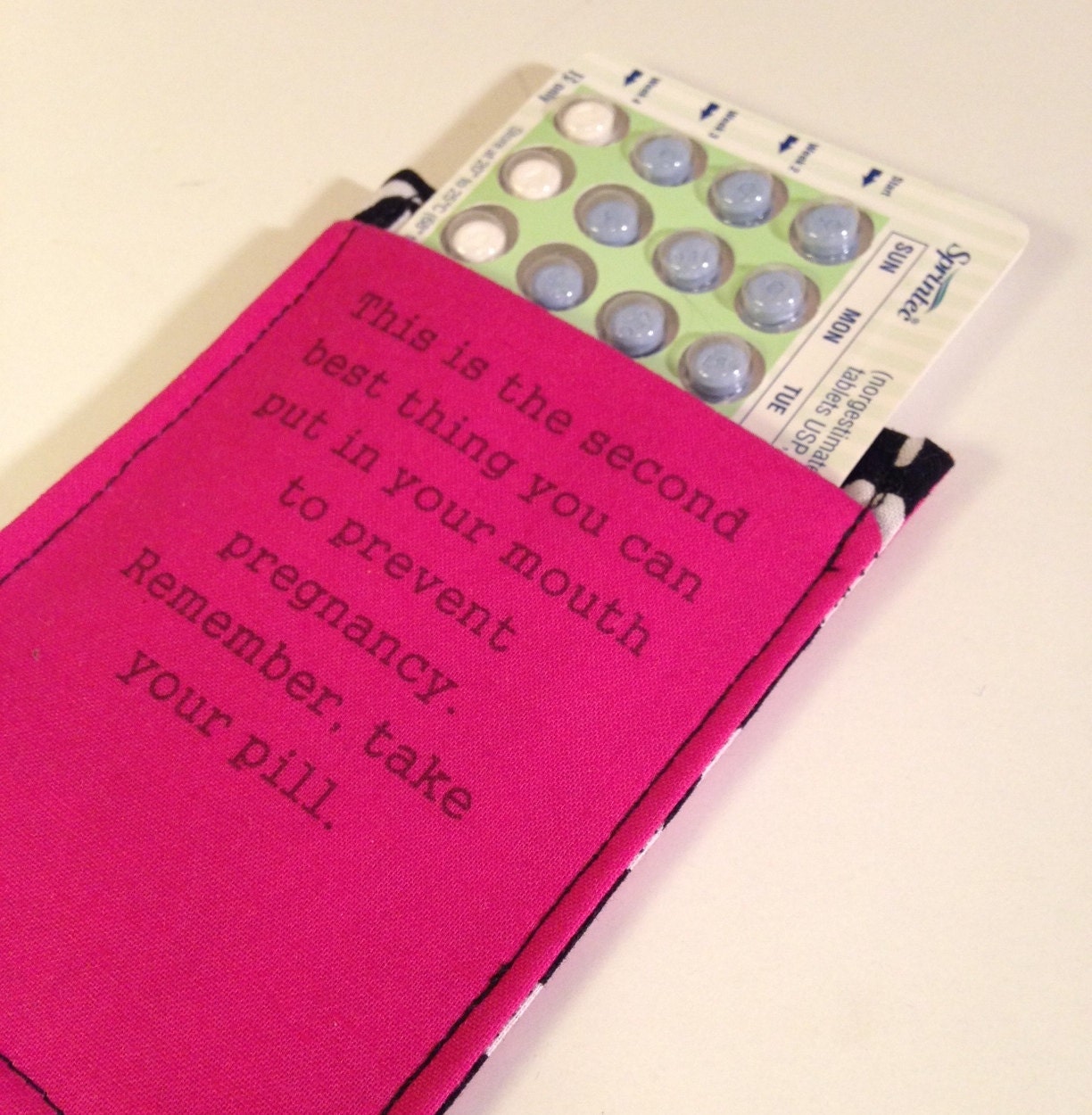 Witty Birth Control Pill Sleeve Pill Travel Sleeve in Hot
