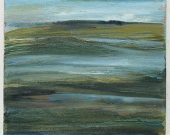 Original painting, landscape painting, abstract landscape, oil painting, abstract art, small painting, oil on canvas, seascape,moorland,sky