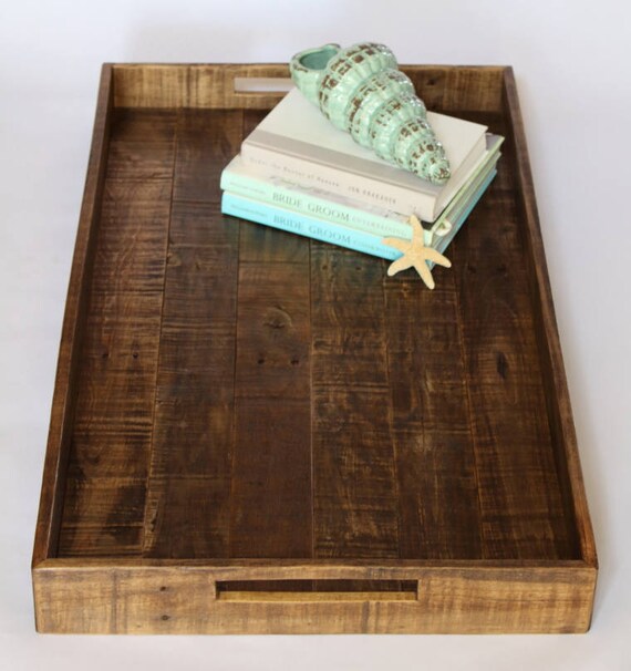 Reclaimed Wood Ottoman Serving Tray Pallet Serving