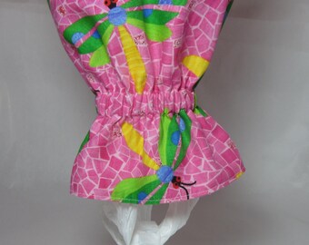 Plastic Grocery Bag Holder/Trash Bag Holder/Dragonflies and Stripes / Organize Neaten Kitchens/Bathrooms/Campers/Great Gift