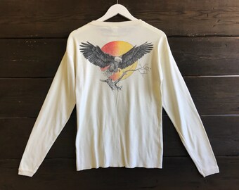 Vintage 70s/80s Eagle Print L/S Henley Shirt