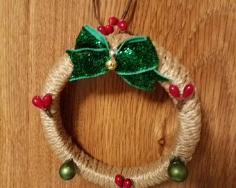 Burlap Christmas Tree Ornament