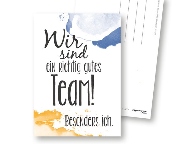 Lustige Postkarte gutes Team Recyclingpapier Postkarte