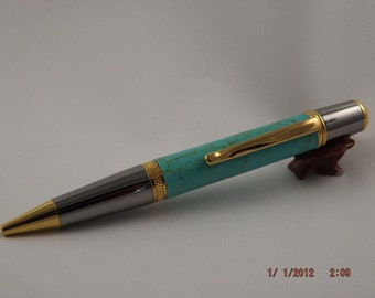 Handmade Turquoise Tru Stone Pen, Blue Turquoise Sierra style Pen